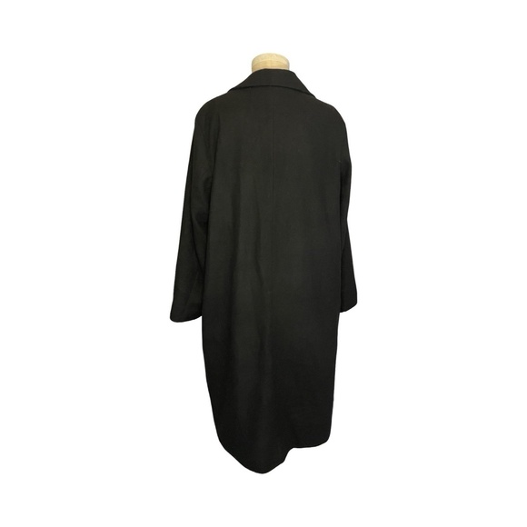 H&M Coat Womens L Black Overcoat Long Collared Business Winter Dress Coat - Picture 3 of 4